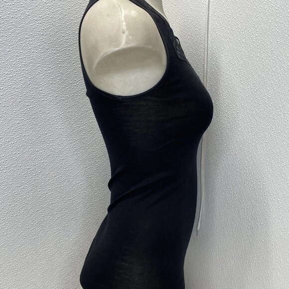 Oscalito Women’s Wool & Silk Tank Size XS Black — Geometric Knit V-Neck - Picture 7 of 7